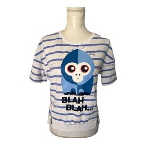 ES Since 1916 Today I Will Di Nothing Women’s Blue Strips Top Size M